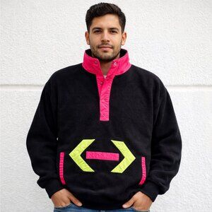 Cool vintage Mountain Gear Fleece Pullover – Neon Pink & Yellow (men’s L)